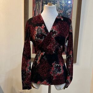 INC. INTERNATIONAL CONCEPTS Black/Red Lace Women's Top Size Medium